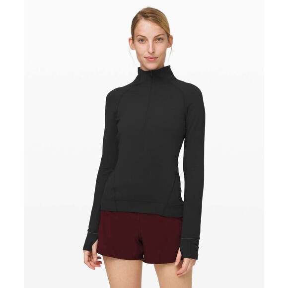 lululemon athletica Sweaters - Lululemon Outrun the Elements 1/2 Zip Rulu Pullover Black Size 6 W3CJUS